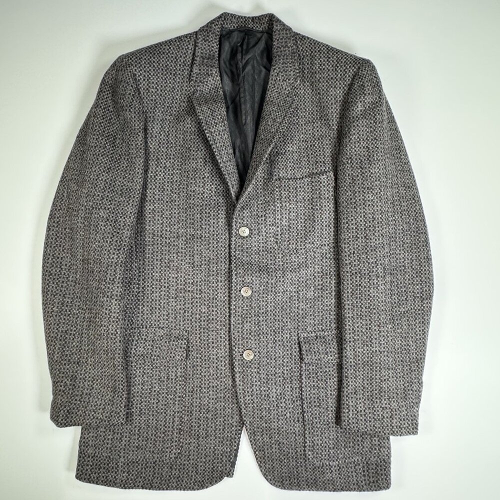 Mens Vintage Eagle Clothes Houndstooth Blazer Jacket 70’s Wool Hand Made Classic